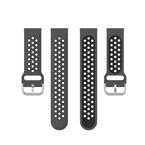 Universal Smartwatch To-Farvet Silikone Rem (20mm) - Mørkegrå / Sort