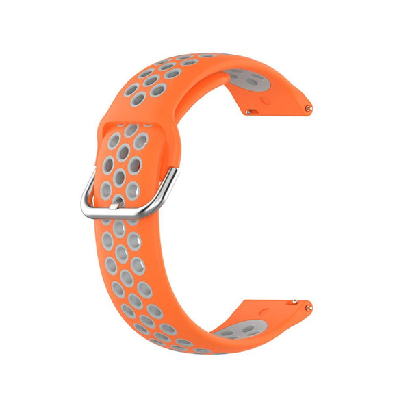 Universal Smartwatch To-Farvet Silikone Rem (20mm) - Orange / Grå