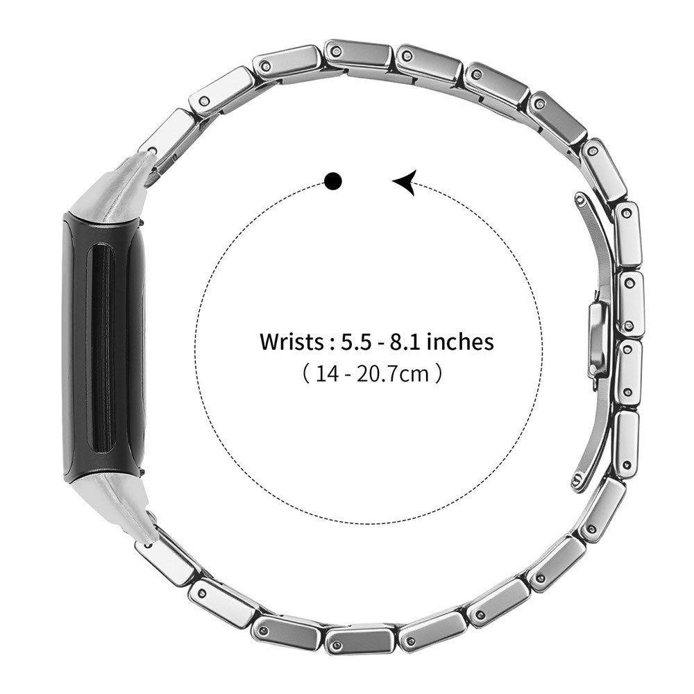Fitbit Charge 6 / 5 EIDERWOOD Metal Urrem - Sølv