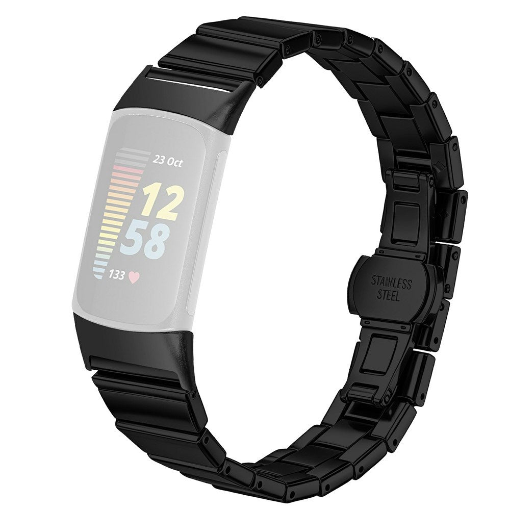 Fitbit Charge 6 / 5 EIDERWOOD Metal Urrem - Sort