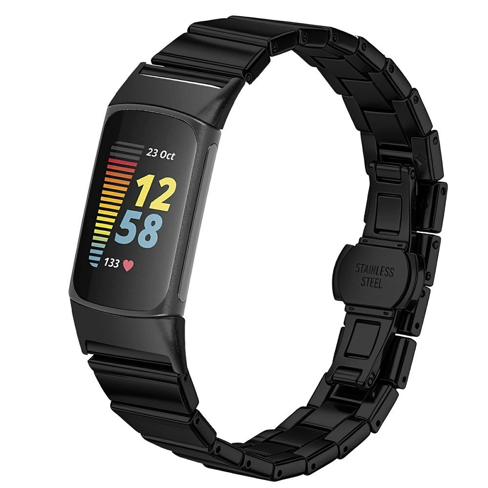 Fitbit Charge 6 / 5 EIDERWOOD Metal Urrem - Sort