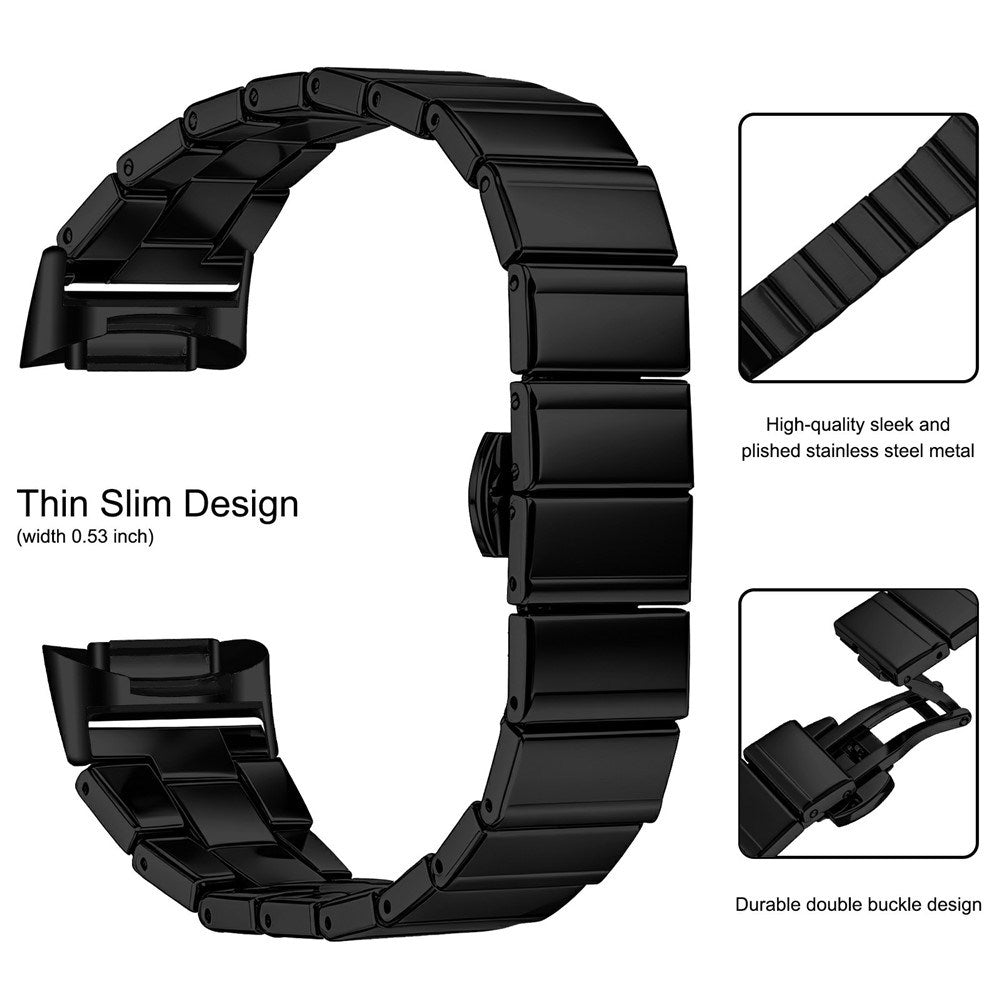 Fitbit Charge 6 / 5 EIDERWOOD Metal Urrem - Sort