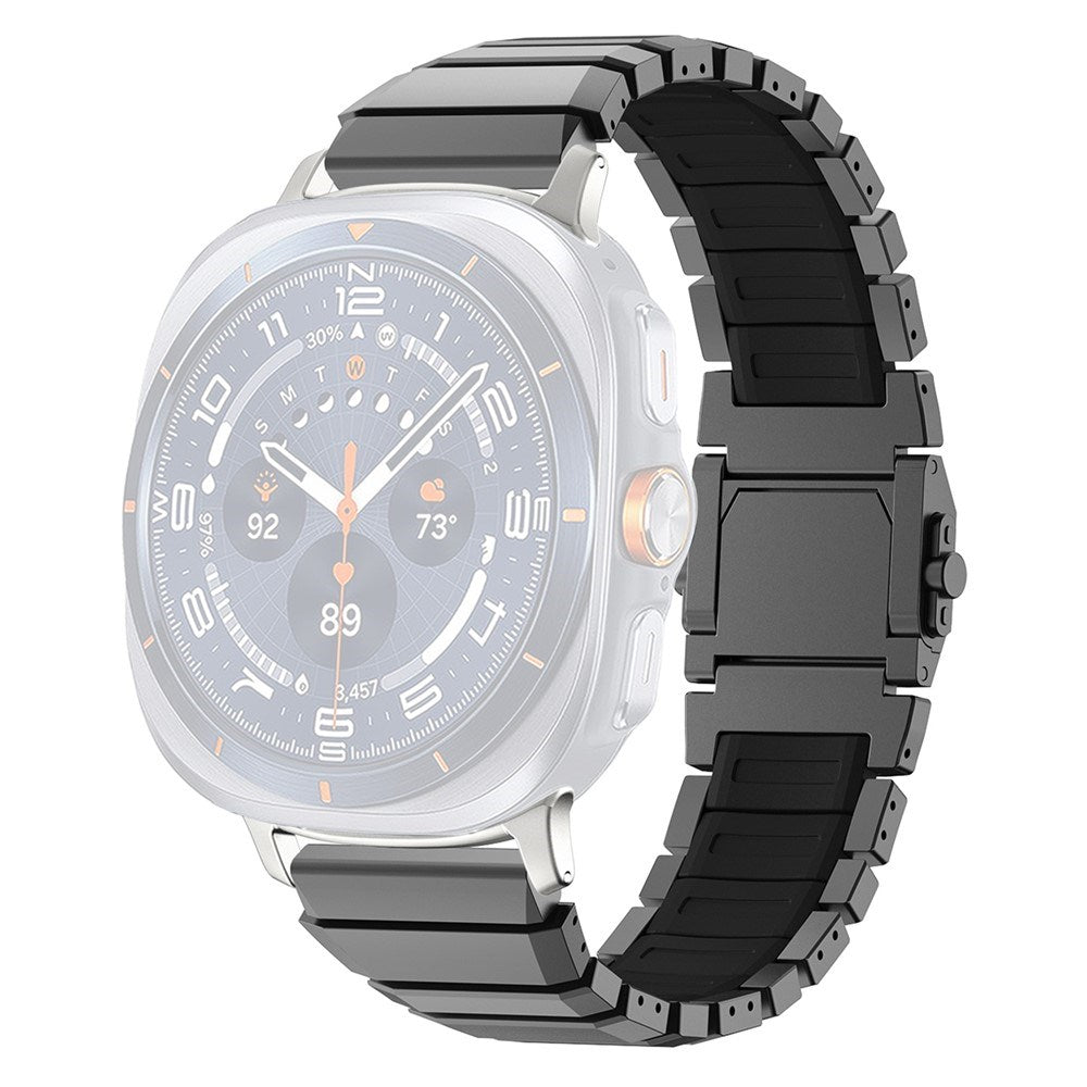 Samsung Galaxy Watch Ultra 2 / Ultra (47mm) Magnetisk Metal Rem m. Silikone - Grå / Sort