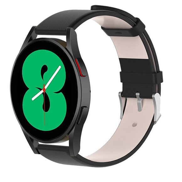 Universal Smartwatch Læder Rem (20mm) - Mat Sort