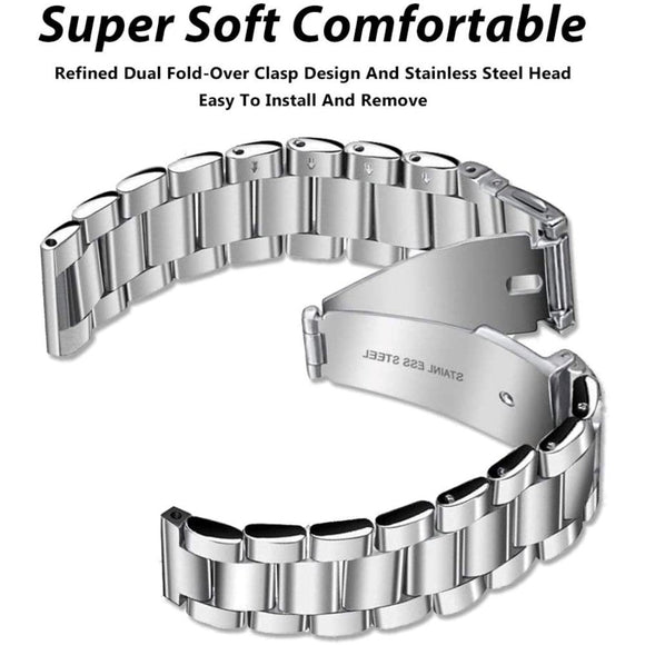 Smartwatch Rem Rustfri Stål (20mm) - Sølv