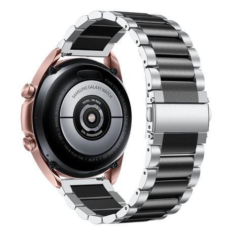 Universal Smartwatch (20mm) Rustfri Stål Rem - Sølv / Sort
