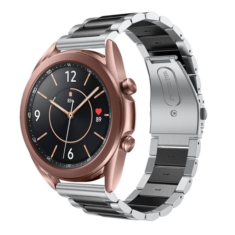 Universal Smartwatch (20mm) Rustfri Stål Rem - Sølv / Sort