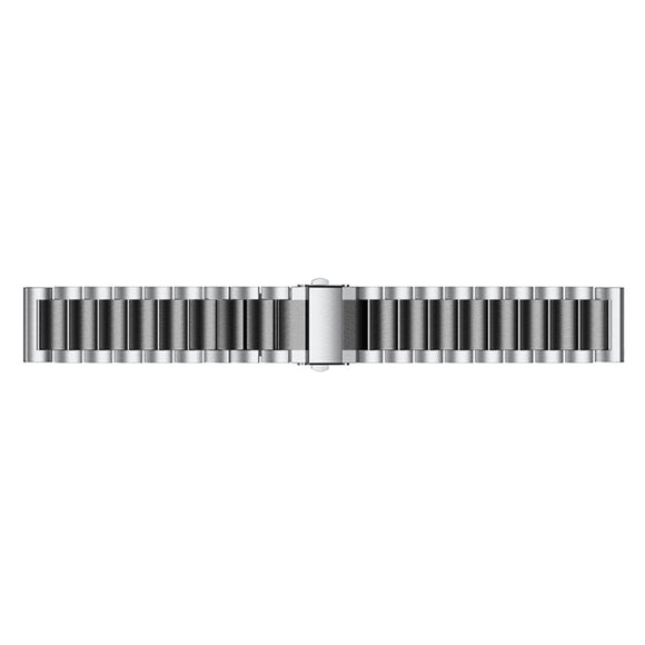 Universal Smartwatch (20mm) Rustfri Stål Rem - Sølv / Sort