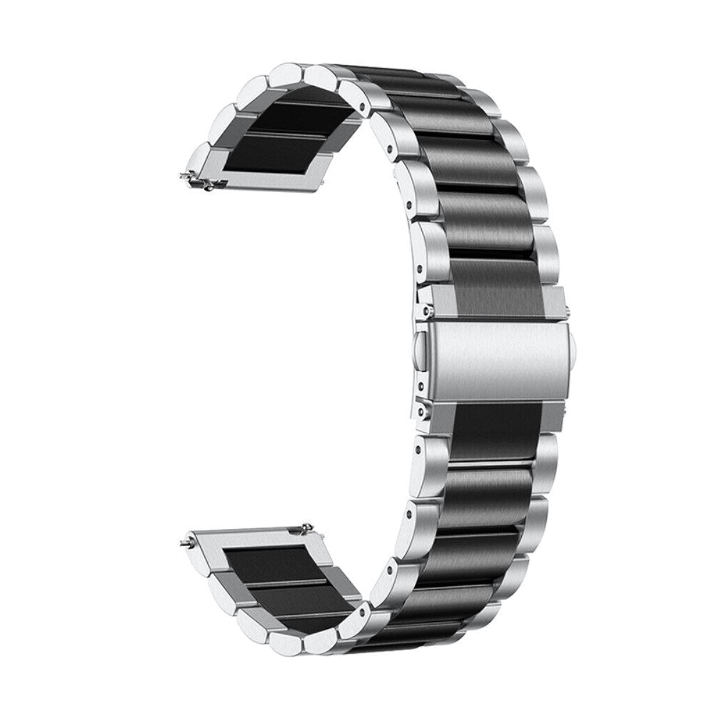 Universal Smartwatch (20mm) Rustfri Stål Rem - Sølv / Sort