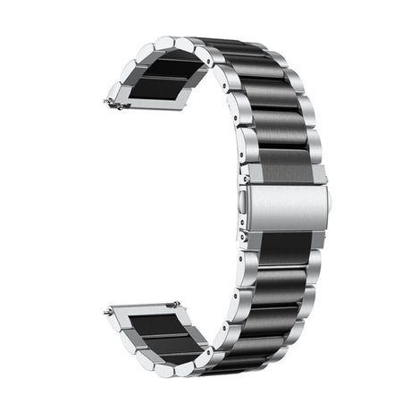 Universal Smartwatch (20mm) Rustfri Stål Rem - Sølv / Sort