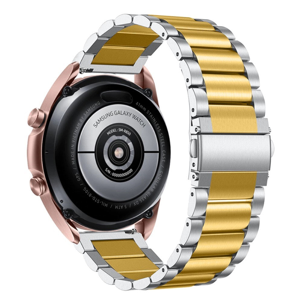Universal Smartwatch (20mm) Rustfri Stål Rem - Sølv / Guld