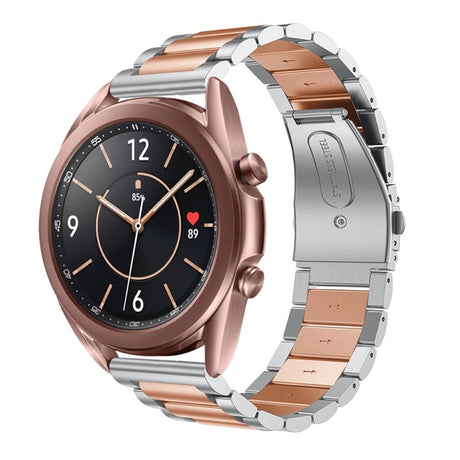Universal Smartwatch (20mm) Rustfri Stål Rem - Sølv / Rose Gold