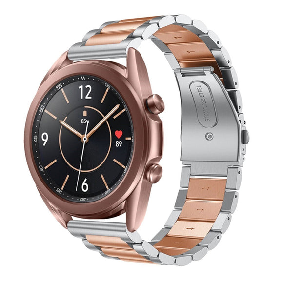 Universal Smartwatch (20mm) Rustfri Stål Rem - Sølv / Rose Gold