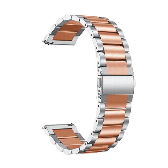 Universal Smartwatch (20mm) Rustfri Stål Rem - Sølv / Rose Gold