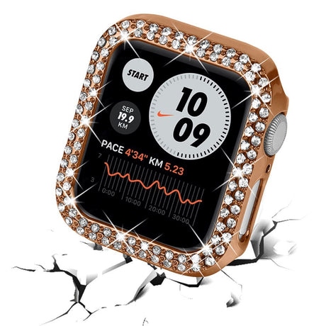 Apple Watch  9/8/7 (41mm) Hårdt Plast Cover - Guld & Rhinsten