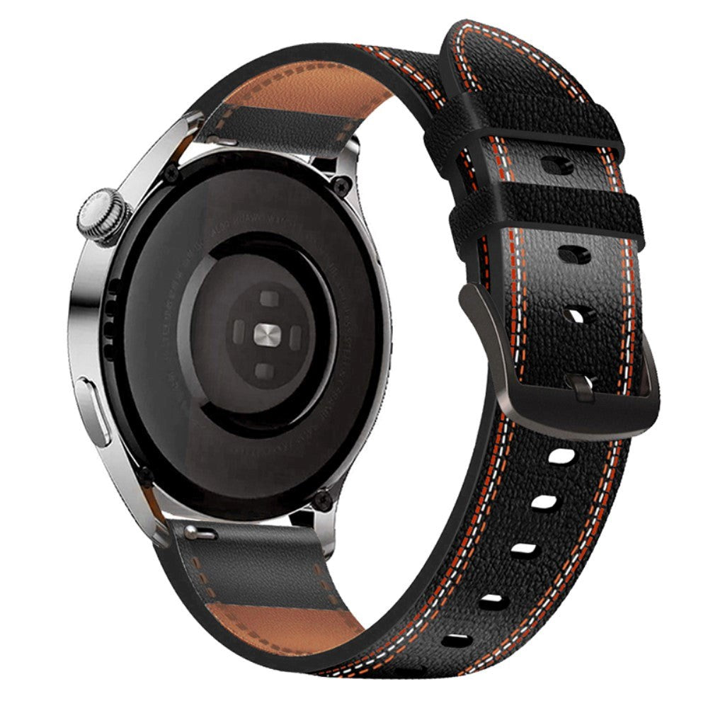 Smartwatch Imiteret Læder Rem (22mm) - Sort
