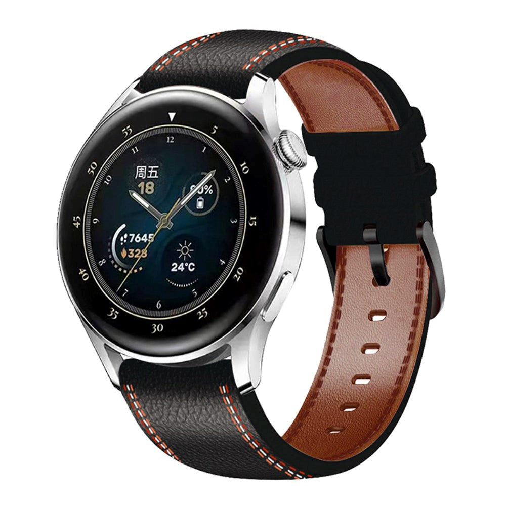 Smartwatch Imiteret Læder Rem (22mm) - Sort