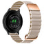 Universal Smartwatch Rem 20mm Magnetisk Litchi Læder - Beige / Rose Gold
