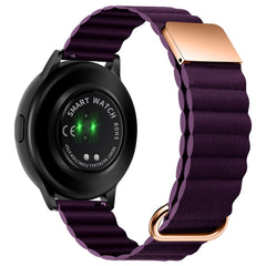 Universal Smartwatch Rem 20mm Magnetisk Litchi Læder - Lilla / Rose Gold