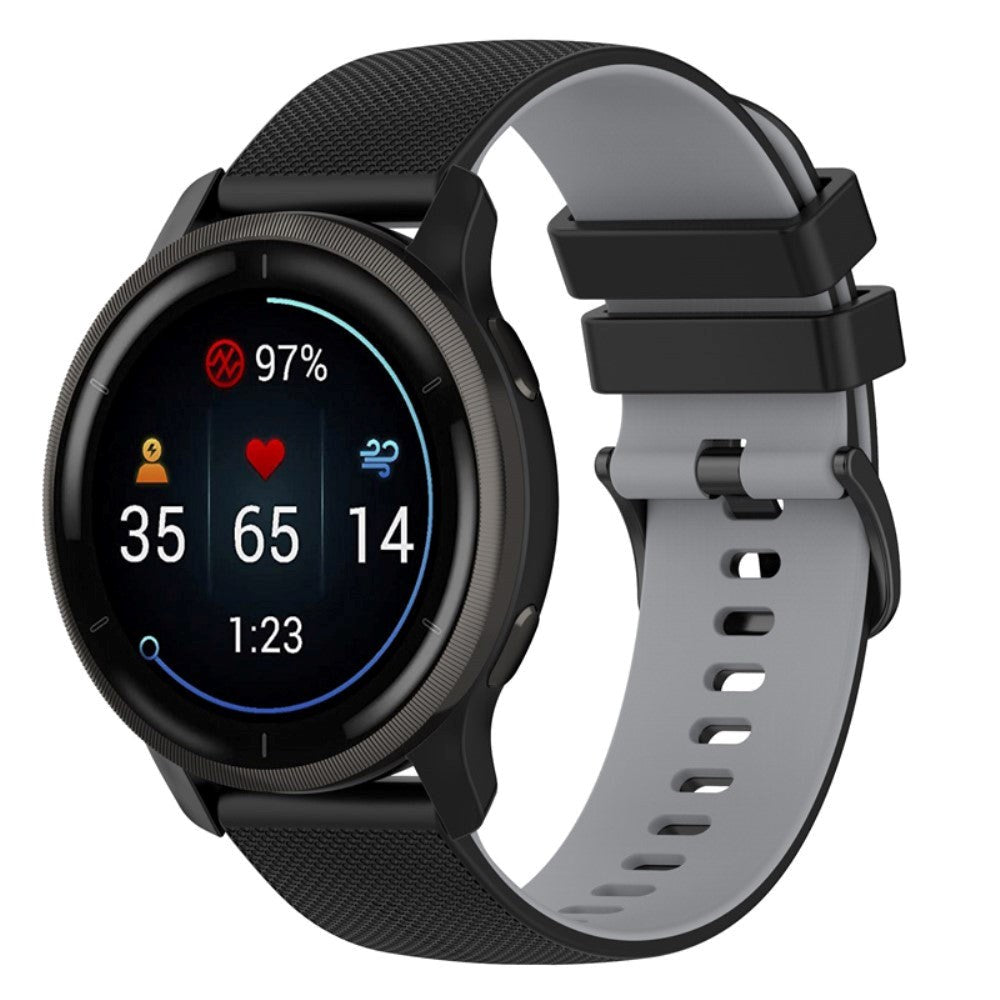 Universal Smartwatch Silikone Rem (22mm) Gitter - Sort / Grå