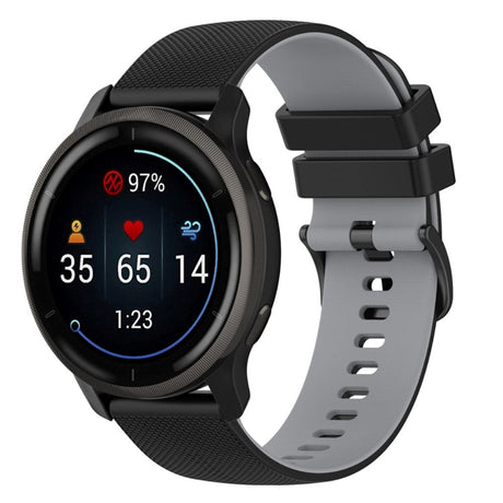 Universal Smartwatch Silikone Rem (22mm) Gitter - Sort / Grå