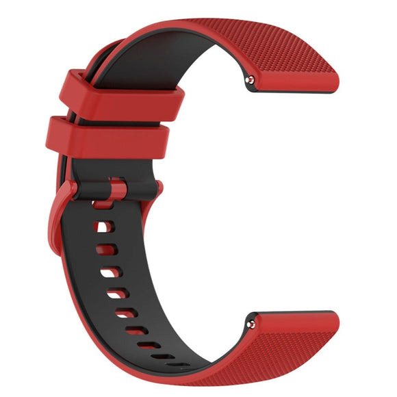 Universal Smartwatch Silikone Rem (22mm) Gitter - Rød / Sort