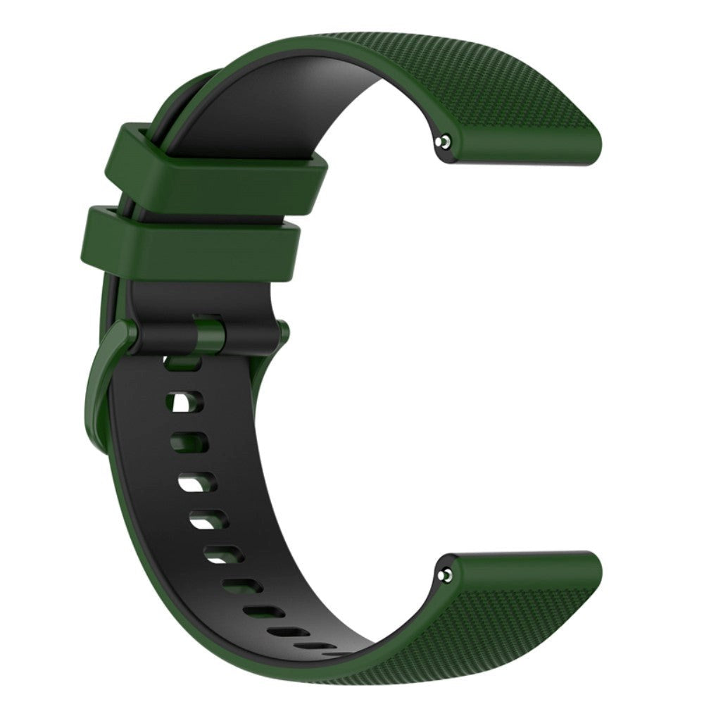 Universal Smartwatch Silikone Rem (22mm) Gitter - Grøn / Sort