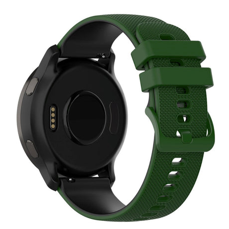 Universal Smartwatch Silikone Rem (22mm) Gitter - Grøn / Sort