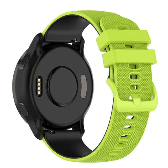Universal Smartwatch Silikone Rem (22mm) Gitter - Limegrøn / Sort