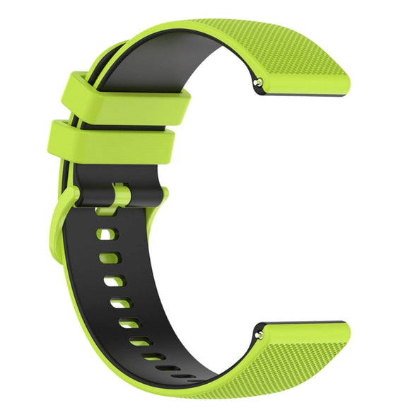 Universal Smartwatch Silikone Rem (22mm) Gitter - Limegrøn / Sort