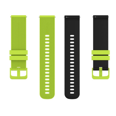 Universal Smartwatch Silikone Rem (22mm) Gitter - Limegrøn / Sort
