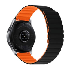 Universal Smartwatch Vendbar Rem 22mm Magnetisk Silikone - Sort / Orange