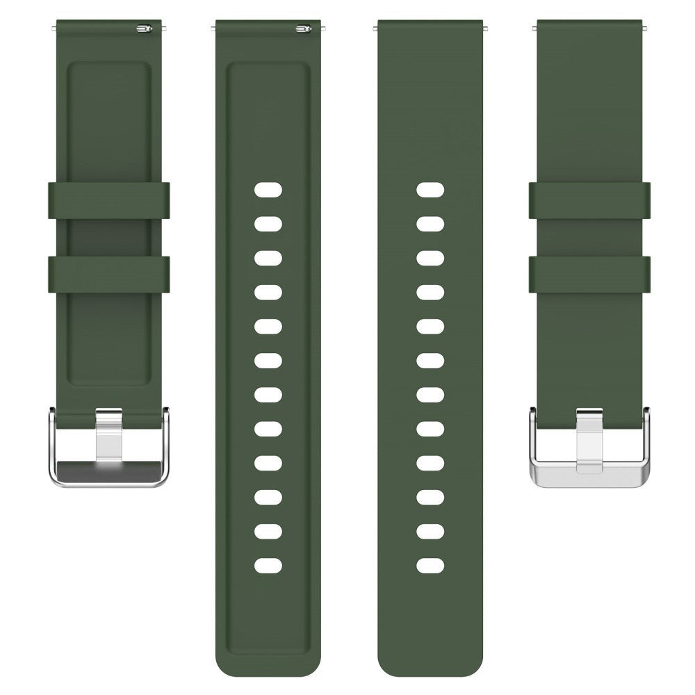 Universal Silikone Smartwatch Rem (20mm) m. Metal Spænde - Mørkegrøn