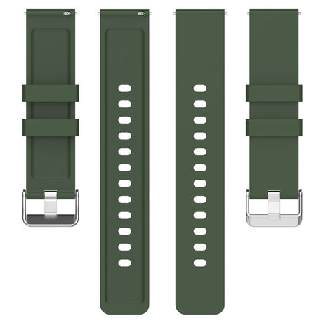 Universal Silikone Smartwatch Rem (20mm) m. Metal Spænde - Mørkegrøn