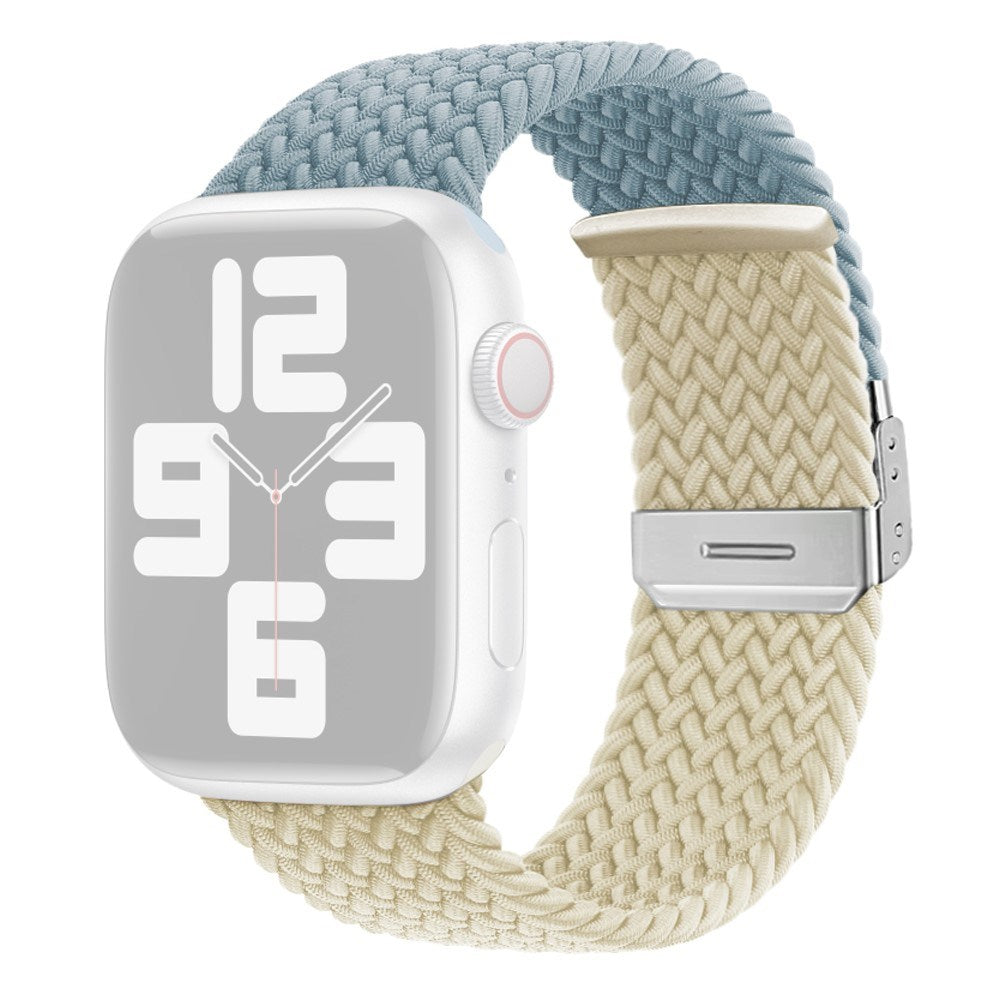 Apple Watch (38/40/SE/41/42mm) Tofarvet Nylon Rem - Blå / Beige