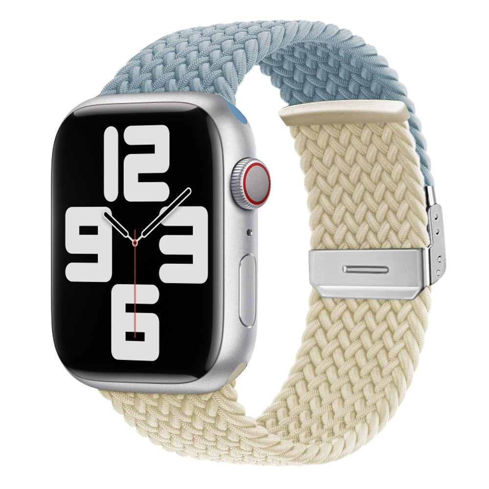 Apple Watch (38/40/SE/41/42mm) Tofarvet Nylon Rem - Blå / Beige