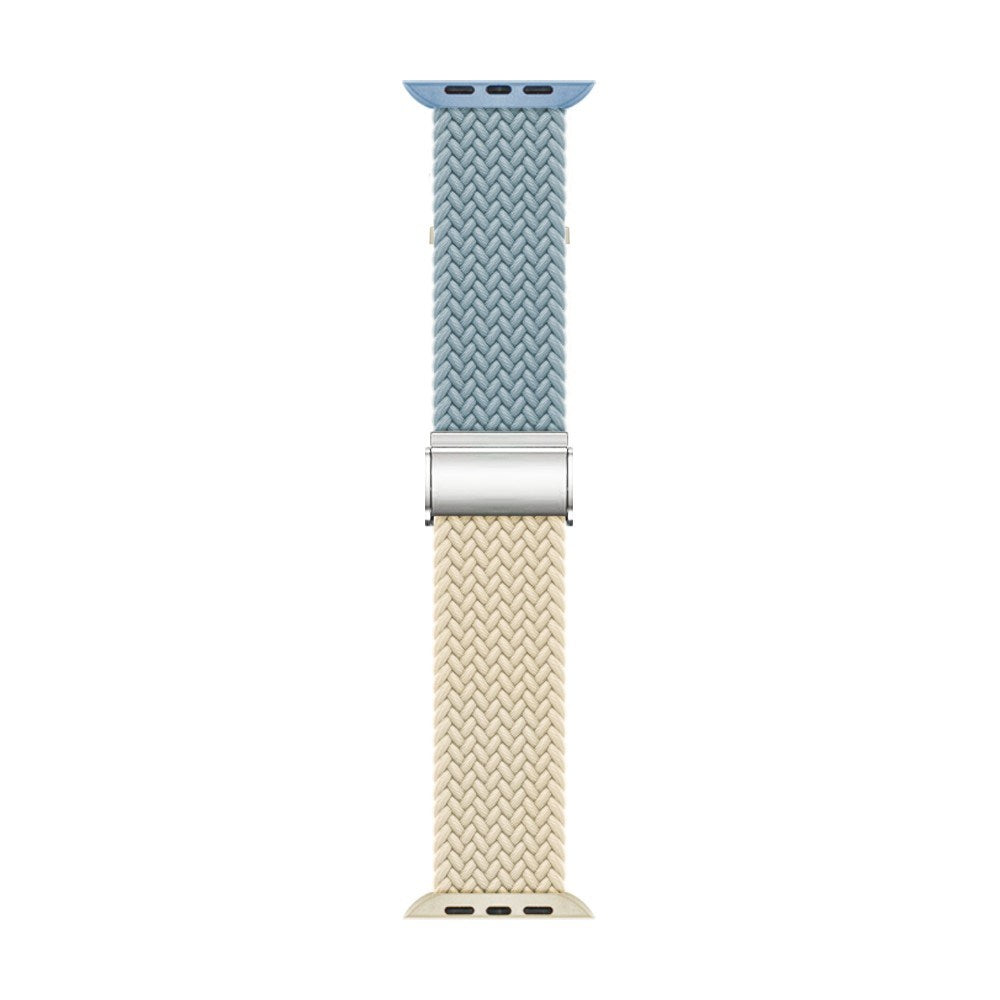 Apple Watch (38/40/SE/41/42mm) Tofarvet Nylon Rem - Blå / Beige