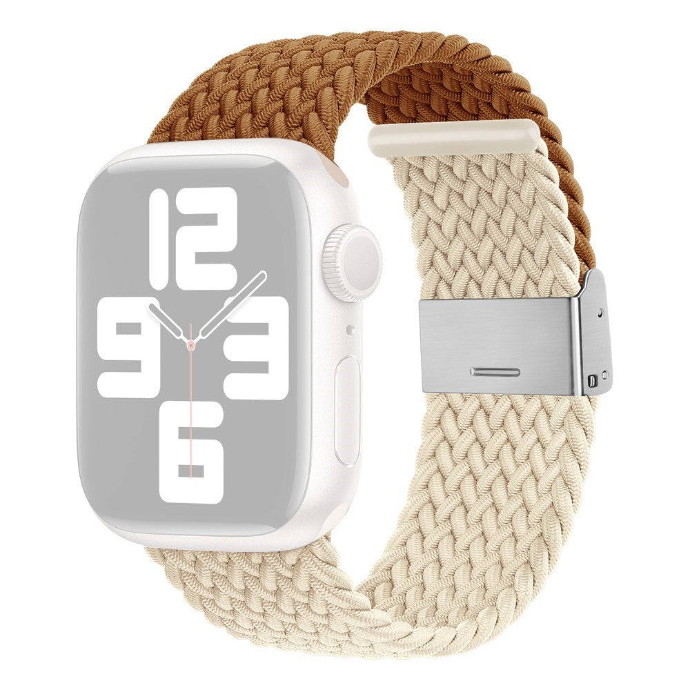 Apple Watch (38/40/SE/41/42mm) Tofarvet Nylon Rem - Brun / Beige