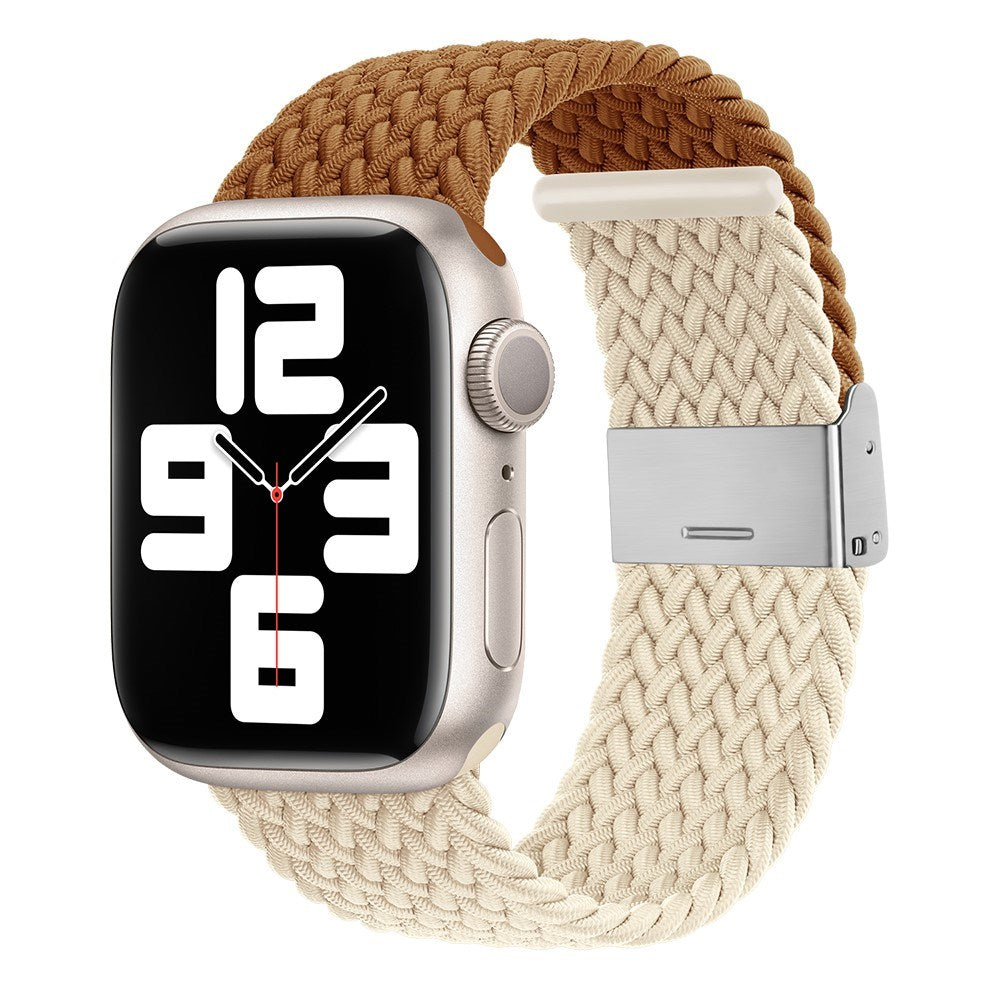 Apple Watch (38/40/SE/41/42mm) Tofarvet Nylon Rem - Brun / Beige
