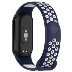 Xiaomi Smart Band 10 / 9 / 8 / NFC Silikonerem - Mørkeblå / Hvid