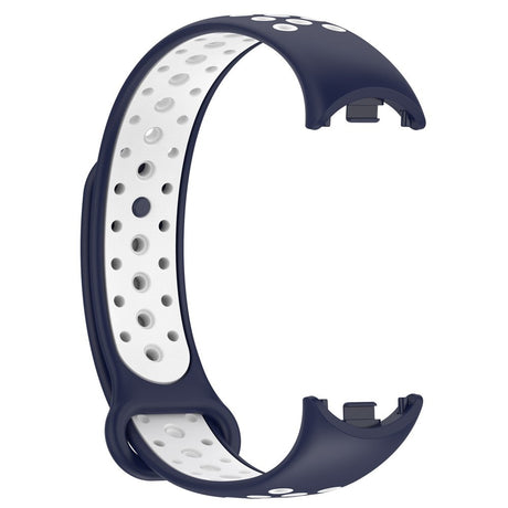 Xiaomi Smart Band 10 / 9 / 8 / NFC Silikonerem - Mørkeblå / Hvid