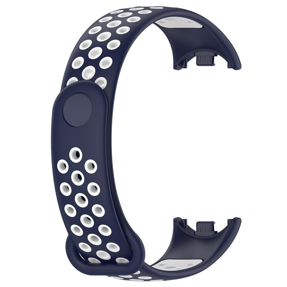 Xiaomi Smart Band 10 / 9 / 8 / NFC Silikonerem - Mørkeblå / Hvid