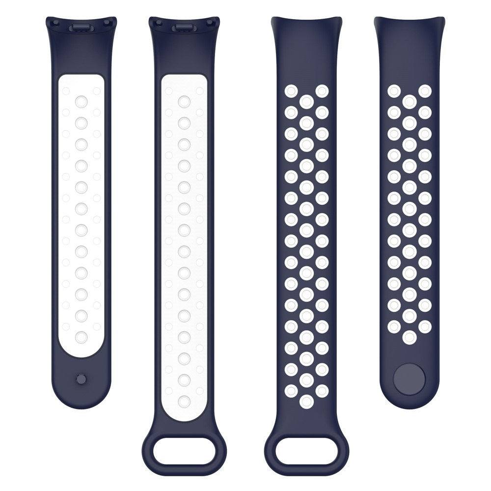 Xiaomi Smart Band 10 / 9 / 8 / NFC Silikonerem - Mørkeblå / Hvid