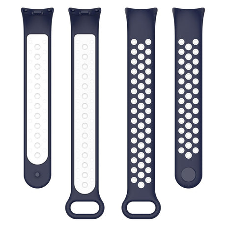 Xiaomi Smart Band 10 / 9 / 8 / NFC Silikonerem - Mørkeblå / Hvid
