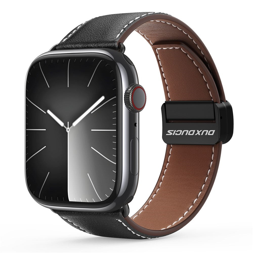 Apple Watch (38/40/SE/41/42mm) DUX DUCIS Kunstlæder Urrem - Sort