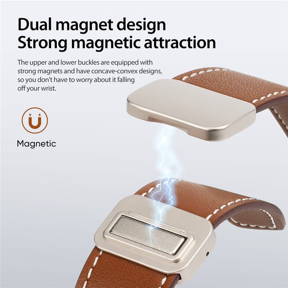Apple Watch (42/44/SE/45/46/49mm) DUX DUCIS Kunstlæder Urrem - Brun