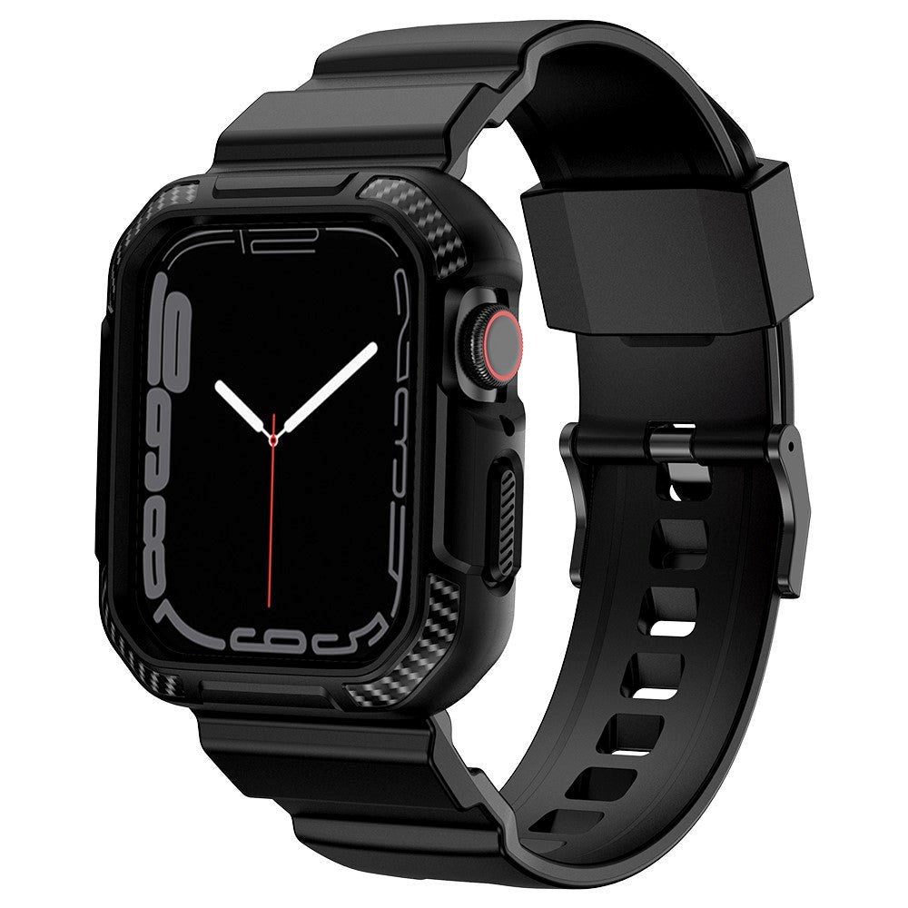 Apple Watch (42/44/SE/45mm) Plastik Cover og Rem - Sort