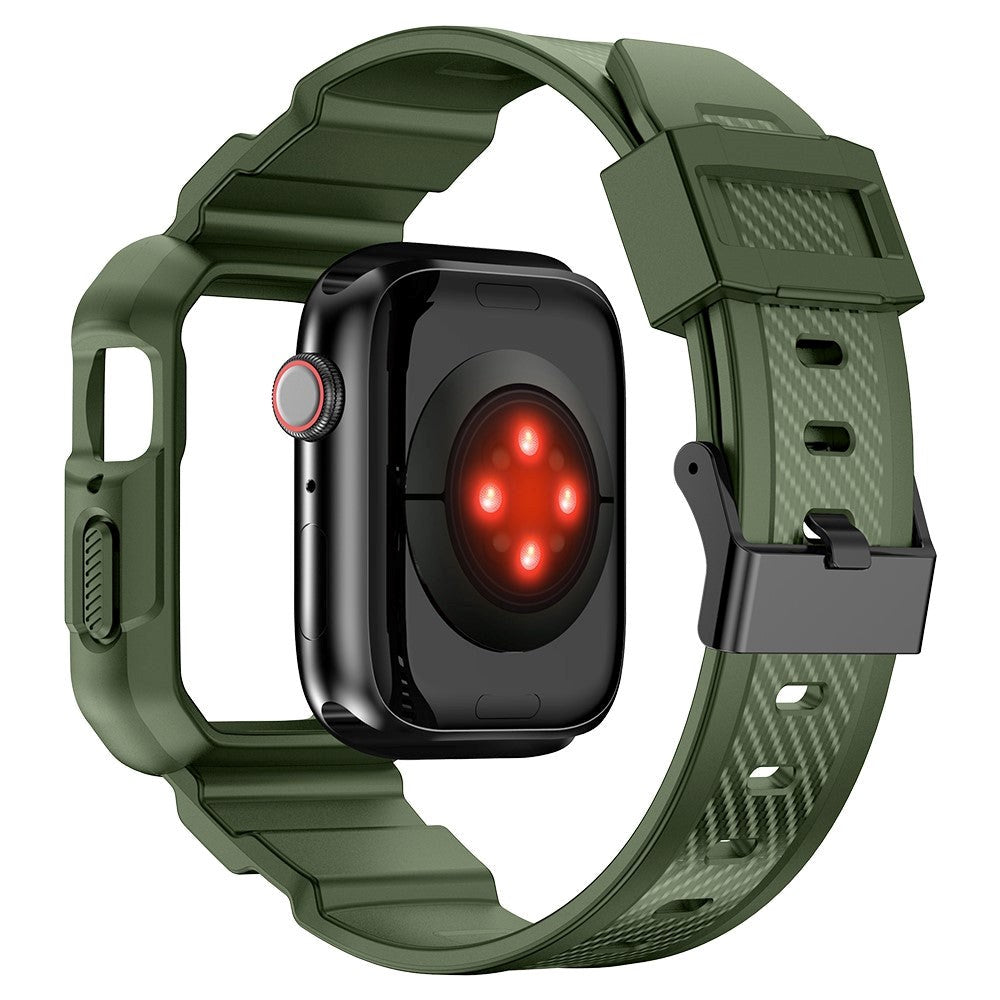 Apple Watch (42/44/SE/45mm) Plastik Cover og Rem - Grøn