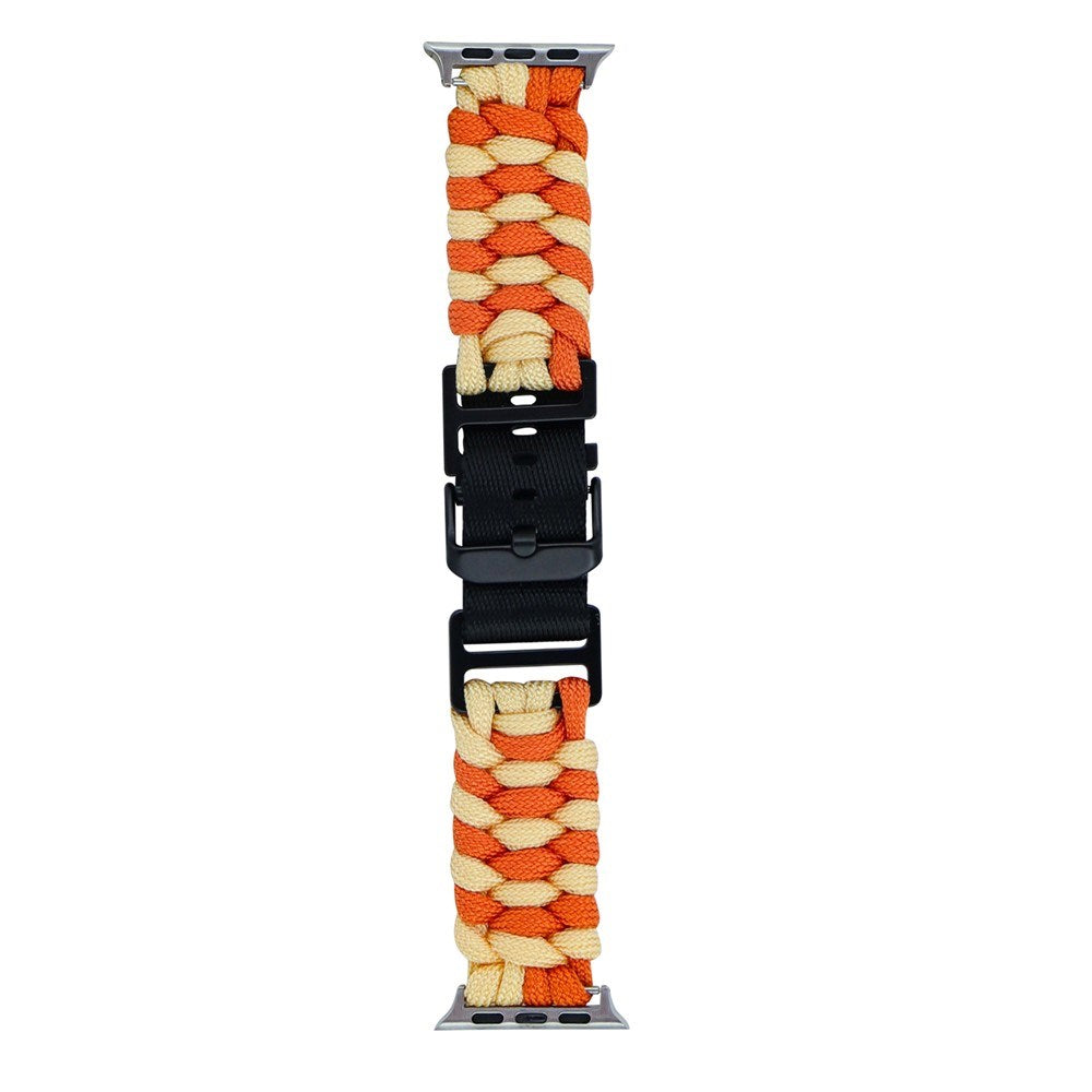 Apple Watch (38/40/SE/41/42mm) EIDERWOOD Flettet Nylon Urrem - Orange / Gul