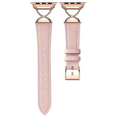 Apple Watch (38/40/SE/41/42mm) Klassisk Kunst Læder Rem - Pink